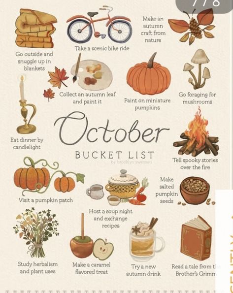 Autumn Bucket List, Fall Mood Board, Fun Fall Activities, Flowers Illustration, Fall Bucket List, Fall Drinks, Autumn Cozy, Autumn Activities, Autumn Aesthetic