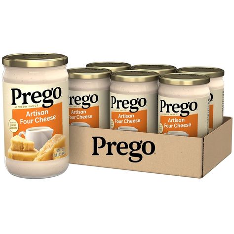 Amazon.com : Prego Four Cheese Alfredo Pasta Sauce, 22 oz Jar (Pack of 6) : Grocery & Gourmet Food Cheese Alfredo Pasta, Pasta With Alfredo Sauce, Alfredo Pasta, Artisan Cheese, Alfredo Sauce, Cheese Sauce, Pasta Sauce, Gourmet Food, Alfredo