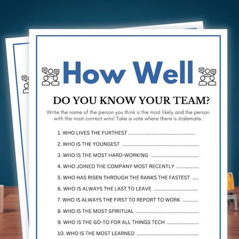 Team Building Games, How Well Do You Know Your Team, Team Building Activity, Coworker, Happy Hour, Teammates, Workmate, Team Building - Etsy Whats On Your Plate Activity, Team Bonding Party Ideas, How Well Do You Know Me Game, Football Team Bonding Activities, Office Olympics Team Building, Team Building Games For Teachers, Team Bonding Games Work, Team Building Questions For Coworkers, Team Building Art Projects For Adults