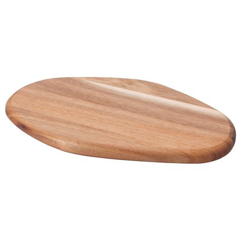 FASCINERA Chopping board, acacia, 11x7 ½ ". This is a chopping board out of the ordinary. Made of acacia wood from more sustainable sources, with a personal organic shape and visible grains. Just as good to chop on as to serve from. Solid acacia wood. Ikea Food, Ikea Ireland, Outdoor Kitchen Appliances, Kids Flooring, Cold Cuts, Organization Furniture, Bathroom Plants, Ikea Family, Dark Stains