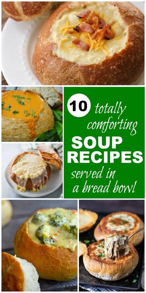 Bread Bowl Recipes, Soup Bread Bowl, Soup Lasagna, Bread Bowl Soup, Soup Bread, Homemade Bread Bowls, Bread Bowl Recipe, Quick Soup Recipes, Cheesy Potato Soup