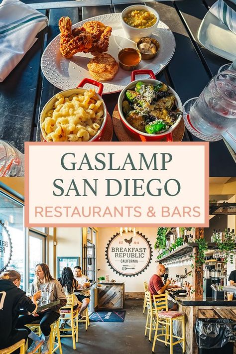 Gaslamp San Diego Restaurants and Bars Gaslamp Quarter San Diego, Gaslamp San Diego, San Diego Bars, San Diego Nightlife, Prince Street Pizza, San Diego Gaslamp, Rooftop Dining, San Diego Food, San Diego Restaurants