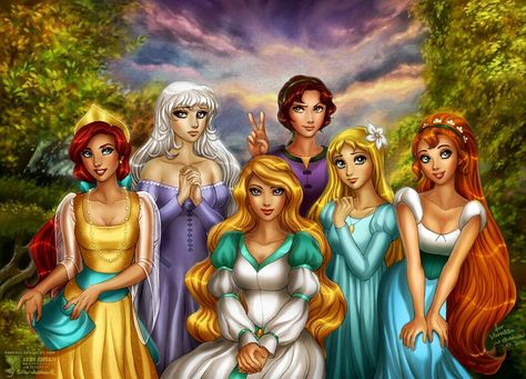 Forgotten Princesses - Anastasia, Lady Amalthea (The Last Unicorn), Odette (Swan Princess), Kayley (Quest For Camelot), Marina (Andersen Dowa Ningyo Hime), Thumbelina. Quest For Camelot, Non Disney Princesses, The Disney Princesses, Swan Princess, Last Unicorn, The Last Unicorn, Disney Fan Art, Disney Princesses, Disney And Dreamworks