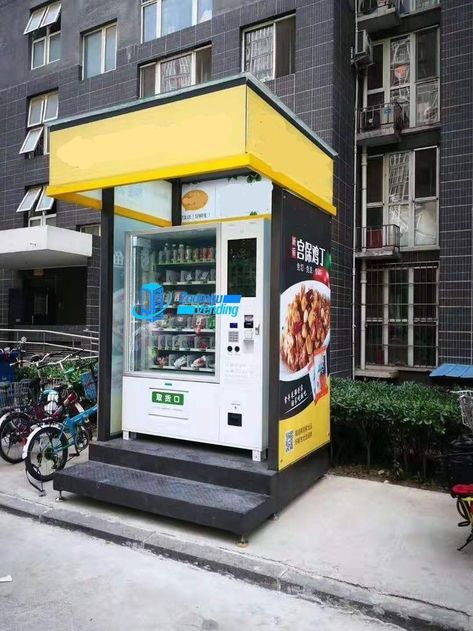 Vendor Machine, Ice Cream Vending Machine, Mobile Kiosk, Food Vending Machines, Vending Machines In Japan, Vending Machine Design, Commercial Cooking Equipment, Vending Machine Snacks, Vending Machine Business