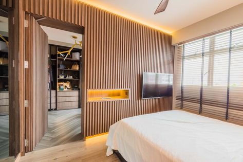 How to hide rooms, storage and more with 'invisible' doors, Lifestyle News - AsiaOne Living Room Storage Wall, Hidden Doors In Walls, Tv Feature Wall, Wood Feature Wall, Invisible Doors, Sleek Cabinet, Kabinet Dapur, Hidden Rooms, Wardrobe Design Bedroom