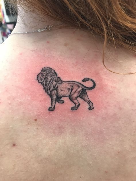 Lion Tattoo Aesthetic, Lion Body Tattoo, Small Lion Tattoo Men, Mini Lion Tattoo, Lion Tattoo Back, Lion Tattoo Men, Aesthetic Tats, Small Lion Tattoo For Women, Lion Tattoo For Women