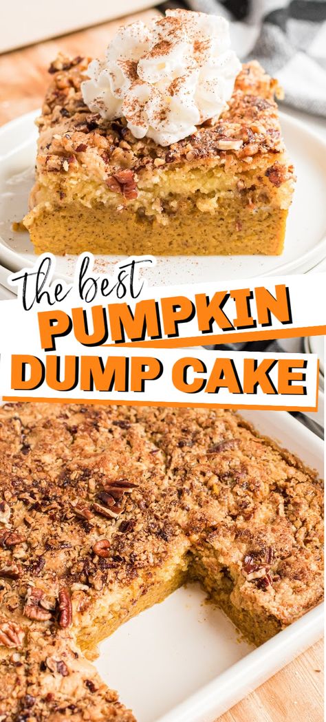 Easy Pumpkin Dump Cake, Thanksgiving Desserts Pie, Pumpkin Dump Cake Recipe, Pumpkin Dump, Pumpkin Crunch Cake, Cheesecake Oreo, Dump Cake Recipe, Pumpkin Crunch, Dessert Oreo