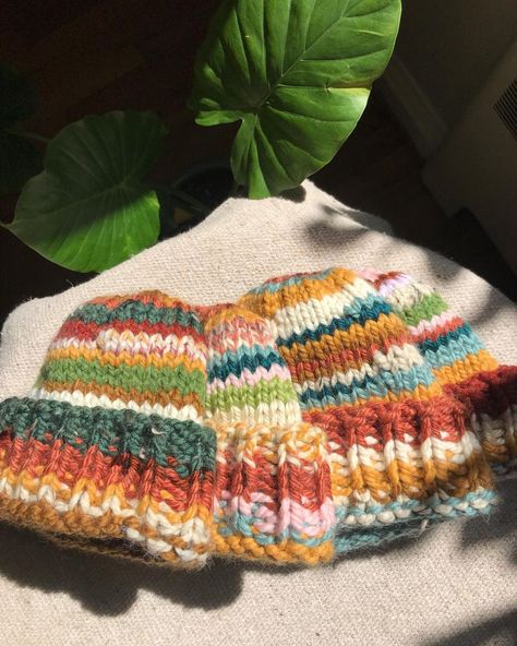 Bringing back some funky lil ✨scrap beanies✨ This is such a fun way to reduce yarn waste and integrate some leftover colors I don’t use… | Instagram Scrappy Crochet Beanie, Scrap Beanie, Scrap Yarn Beanie, Making Stuff, Lots Of Love, Crochet Beanie, Portland Oregon, Knit Beanie, Color Me