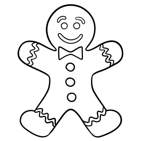 Ginger Bread Drawings, Gingerbread Drawing Easy, Ginger Bread Pattern, Gingerbread Man Drawing Easy, Gingerman Drawing, How To Draw Gingerbread Man, Christmas Gingerbread Drawing, Gingerbread Sketch, How To Draw A Gingerbread Man