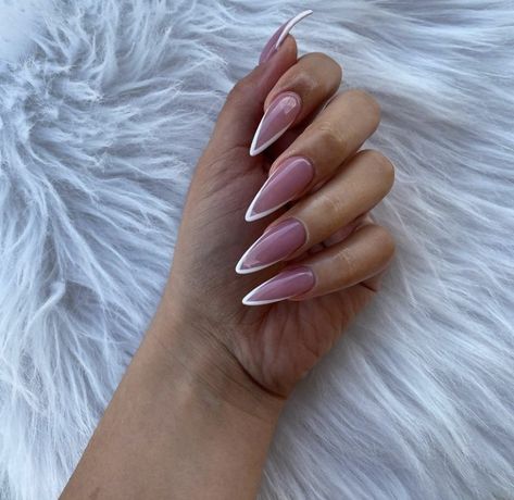 Birthday Nails Oval, French Nails Oval, Oval French Nails, Girl Maintenance, Long French Tip Nails, Elegant Touch Nails, Birthday 2023, 2023 Nails, Oval Nails