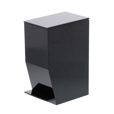 Trouva: Tower Step-On Slim Narrow Waste Trash Can In Black Bathroom Cart, Modern Bathroom Accessories, Construction Waste, Bathroom Trash Can, Small Space Solutions, Bed In Closet, Trash Bins, Garbage Can, Laundry In Bathroom