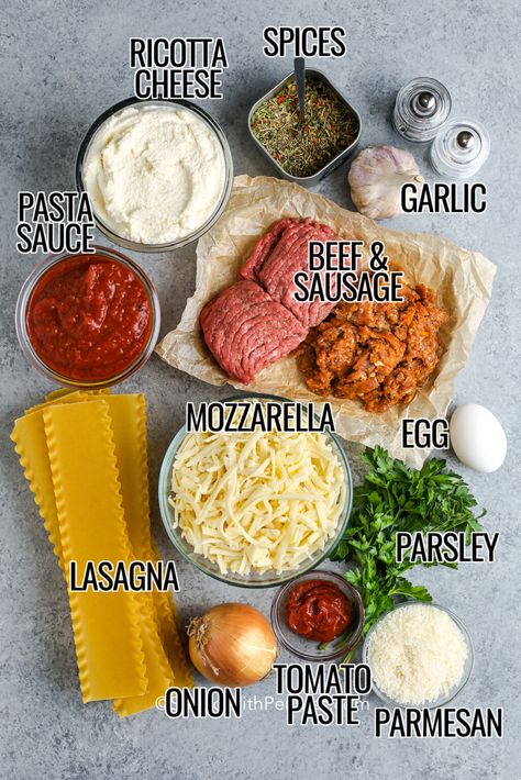 Easy Homemade Lasagna Recipe - Spend With Pennies Lasagna Recipe Tik Tok, Beef Lasagna Recipe Ricotta, Lasagna Recipe With Ricotta And Sausage, How To Make Lasagna Step By Step, Lasagna Dinner Party Menu Ideas, Best Lasagna Recipe With Ricotta, Oven Ready Lasagna Recipe, Ricotta Lasagna Recipe, Lasange Recipe