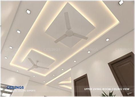 Gallery - False Ceiling Designs by Expert Professionals | CEILINGS Pop Design For Rectangular Hall, False Ceiling 2 Fans, Morden Pop Design Ceiling Hall, Rectangular Ceiling Design, False Ceiling With Profile Lights Living Room, Latest False Ceiling Design Living Room, Latest Hall Fall Ceiling Designs 2023, Profile Pop Design, Modern Pop Design For Hall With 2 Fans