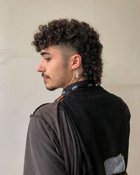 Mullet Haircut: 50 Ideas for Modern Mullet in 2021 - Hairstyle on Point Curly Mohawk Hairstyles, Mohawk For Men, Undercut Curly Hair, Mullet Fade, Curly Mohawk, Mohawk Hairstyles Men, Men Haircut Curly Hair, Mullet Haircut, Modern Mullet