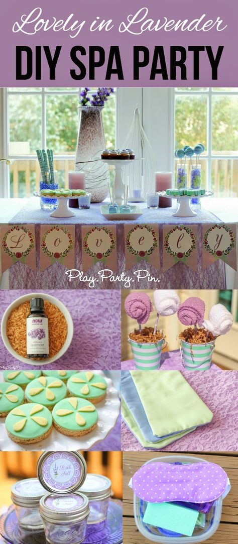 Spa Night Snacks, Spa Themed Party Food, Diy Spa Party, Lavender Diy, Teenager Party, Girl Spa Party, Kids Spa, Spa Birthday Parties, Spa Birthday