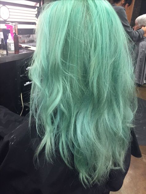 Sea Green Hair Colour, Pastel Aqua Hair, Sea Foam Hair Color, Sea Sick Green Hair, Pastel Turquoise Hair, Mint Colored Hair, Seafoam Hair Color, Sea Foam Hair, Light Turquoise Hair