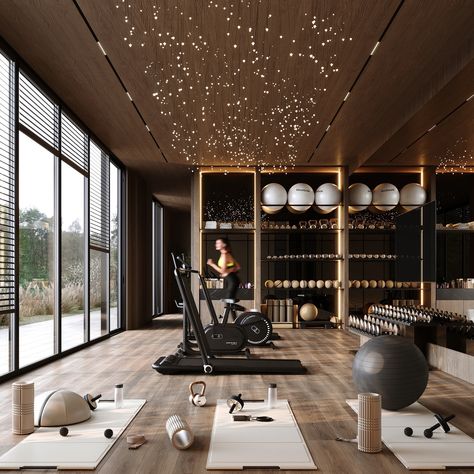 Experience the luxury of a home gym interior that blends natural light and scenic views for a serene atmosphere🌿, enhanced by sophisticated artificial lighting effects✨. Home Gym | Qatar Project year: 2024 #coronarender #cg #design #visualization #render_contest #renderbox #render #designmilk #3drender #3d #renderlovers #closeup #renderawards #zen #vwartclub #3dsmax #renderlovers #belgium #allofarchitecture #archilovers #yellowtrace #yatzer #dezeen #allofrenders #designbunker #interiorinsp... Women Majlis, Luxury Home Gym, Gym Room At Home, Gym Interior, Living Hall, Home Gym Design, Interior Design Work, Classic Women, Gym Design