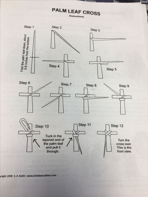 Palm Sunday Cross How To Make, How To Make A Palm Cross, Palm Crosses Diy How To Make, Palm Sunday Cross, Palm Leaf Cross, Paper Cross, Palm Sunday Decorations, Palm Cross, Palm Sunday Crafts