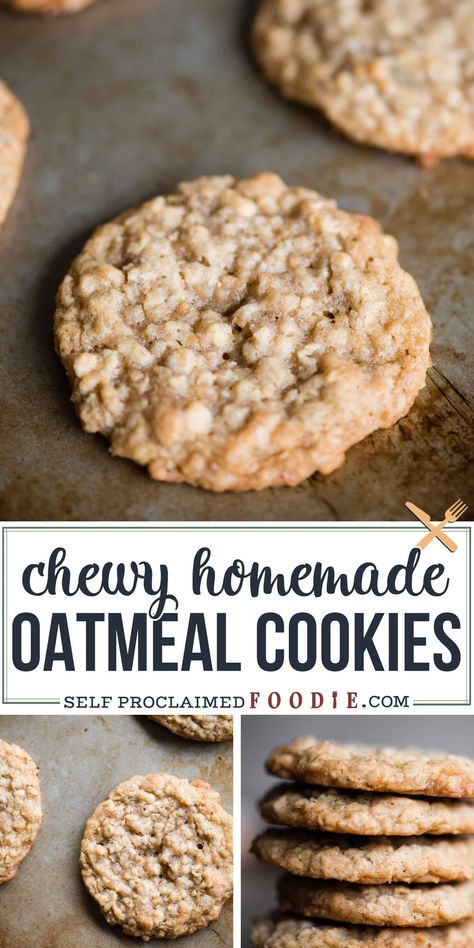 Chewy Oatmeal Cookies Recipe, Chewy Oatmeal Cookie, Homemade Oatmeal Cookies, Chewy Oatmeal Cookies, Oatmeal Cookie Recipe, The Best Cookies, Homemade Oatmeal, Best Cookies, Oatmeal Cookies Chewy