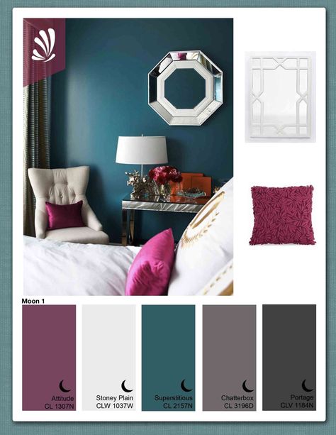 10+ Inspiring Best Wall Color To Go With Fuschia Furniture Collection -  -  Check more at https://color-combination.com/10-inspiring-best-wall-color-to-go-with-fuschia-furniture-collection/ Turquoise Accent Wall, Turquoise Accent Walls, Grey Colour Scheme Bedroom, Grey Bedroom Colors, Teal Bedroom Decor, Teal Accent Walls, Pink Accent Walls, Wall Color Schemes, Accent Wall Colors