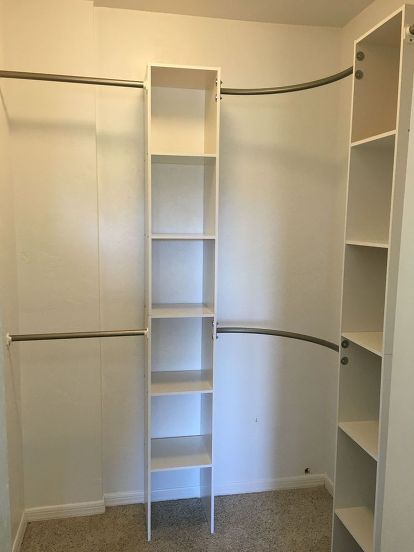 corner closet diy, closet, diy, organizing, shelving ideas, storage ideas Corner Closet Organizer, Cheap Closet, Closet Dimensions, Garderobe Design, Corner Closet, Closet Diy, Closet Rods, Closet Renovation, Closet Layout