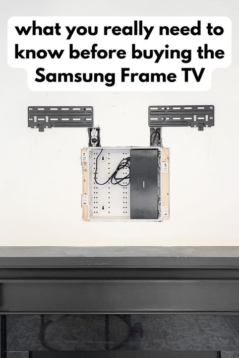 what you really need to know about the frame TV Tv Mounted Above Fireplace, Picture Frame Tv, Tv Above Fireplace, Tv Placement, Tv Set Up, Tv Mounted, Tv Over Fireplace, Tv Cupboard, Fireplace Frame