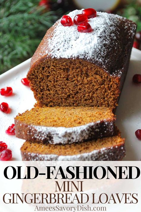 Gingerbread Loaves, Old Fashioned Gingerbread Recipe, Gingerbread Loaf Recipe, Mini Bread Loaves, Gingerbread Dessert, Mini Loaf Cakes, Biscuits Recipes, Mini Loaves, Bread Loaves