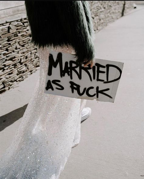 Sweary vibes for the sweary brides…😉 Very cool photo repost from @_untamedcreative_ _ _ _ #marriedaf #unconventionalwedding #altbride… | Instagram Vegas Inspired Wedding, Alt Bride, Engagement Party Diy, Married In Vegas, Flower Crown Bridesmaid, Rock N Roll Wedding, Vegas Weddings, The Vegas, Rock Wedding