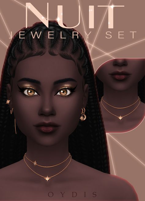 Nuit Jewelry Set | oydis on Patreon The Sims 4 Accessories, Sims 4 Jewelry Cc, Sims 4 Jewelry, Mods Sims 4, Los Sims 4 Mods, Sims 4 Piercings, The Sims 4 Skin, The Sims 4 Packs, Sims 4 Mm Cc