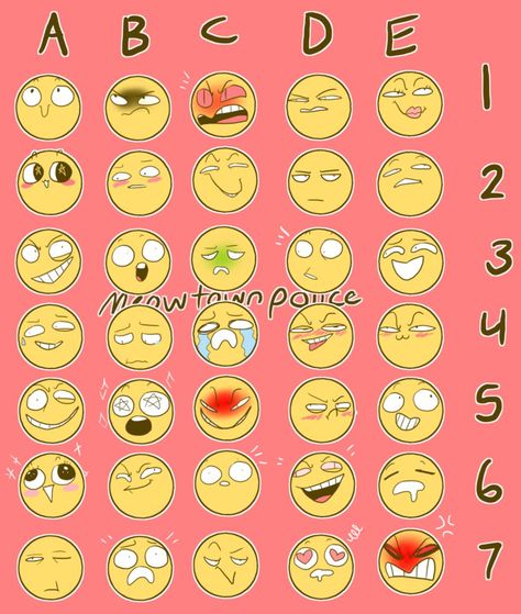 Emoji challenge by KawaiiHetalia721 on DeviantArt Expression Challenge, 3d Karakter, Drawing Meme, Emoji Challenge, Emotion Faces, Drawing Face Expressions, Drawing Expressions, Drawing Templates, Poses References