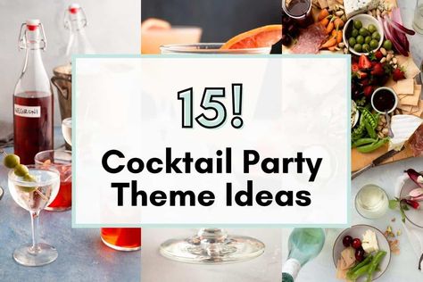 A great party theme can turn a night with friends into an event that’s creative, fun, and entertaining. These Theme Ideas for Cocktail Parties will fill you with inspiration before throwing your next party! Cocktail Party Themes Ideas, Drink Theme Ideas, Drink Themed Party, Drinks Table Party Ideas Birthday, Cocktail Night Theme Ideas, Cocktail Tasting Party, Themed Cocktail Night Ideas, Everyone Brings A Drink Party, Cocktail Night Theme