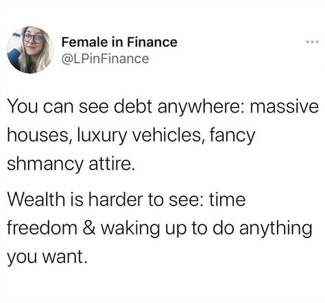 Vee | Vee Makes Cents’s Instagram profile post: “LOVE THIS! 👏🏻 @female.in.finance 🤍 Leave a 🙌🏻 if you agree! #veemakescents #debtfreecommunity #debtfreeliving #savingmoney…” Quiet Wealth, Stealth Wealth, Savings And Investment, Debt Free Living, Financial Fitness, Money Magic, Thought Provoking Quotes, Time Freedom, Debt Free