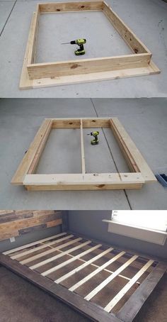 Platform Canopy Bed Diy, Platform Bed Designs Small Bedrooms, Build A Bed Frame Diy, Sommiers Ideas, Platform Bed Ideas Bedrooms, Floating Bed Frame Plans, Diy Floating Bed, Floating Bed Diy, Diy Platform Bed Frame