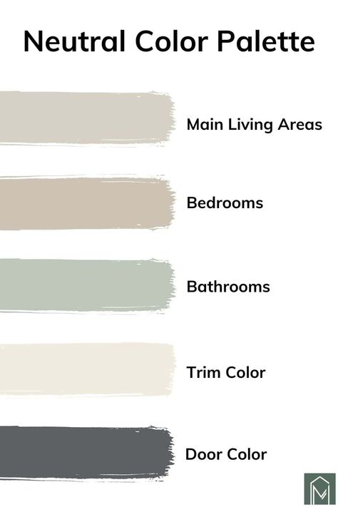 A Gorgeous Modern Neutral Color Palette For Your Home - Making Manzanita Color Palette Outside House, Living Room Paint Palette, Sw Loggia Color Palettes, Neutral Home Color Palette, Country Home Color Palette, Paint Pallets For Home Color Schemes, Neutral Warm Color Palette, Farmhouse Colours, Neutral Color Palette For Home