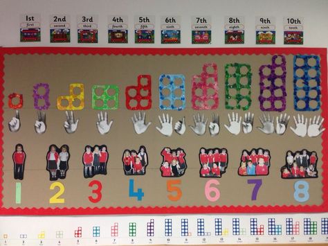 Numicon Display Eyfs, Maths Display Board Preschool, Number Display Classroom, Maths Display Board Eyfs, Nursery Maths Display, Numeracy Display Early Years, Numbers Display Classroom Ideas, Reception Display Ideas Eyfs, Reception Maths Display