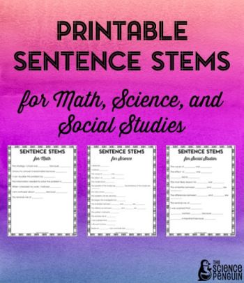 The Science Penguin|Sentence Stems Printable|As usual, this innovative educational science blog (which also occasionally branches out into other content areas, such as math and social studies here), has ideas and resources that will be helpful for all struggling learners, but particularly ELLs. These free sentence starters in 3 core content area subjects will be useful to ELLs who are still learning to frame academic thoughts in English. Glad Strategies, Esl Writing, The Science Penguin, Esl Ideas, Teaching English Language Learners, Science Penguin, Sentence Frames, Sentence Stems, Academic Language