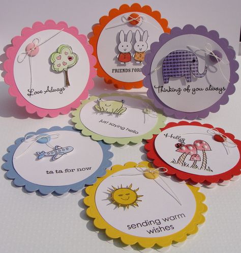 Embellishments Layered Cards, Lunchbox Notes, School 2015, Card Candy, Jennifer Mcguire, Embellishment Diy, Card Embellishments, Candy Cards, Circle Punch