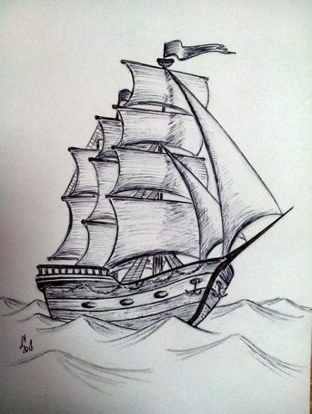 Boats Tattoo, Boat Sketch, Ship Sketch, Boat Tattoo, Boat Drawing, Tattoo Zeichnungen, Drawing Tattoo, Ship Drawing, Easy Drawings Sketches