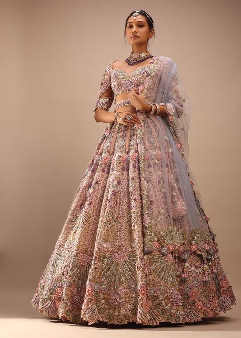 Indian Wedding Outfit Bride, Light Pink Lehenga, Indian Bridal Wear Red, Embroidery Crop Top, Latest Bridal Lehenga, Desi Wedding Dresses, Wedding Lehenga Designs, Indian Bride Outfits, Designer Bridal Lehenga