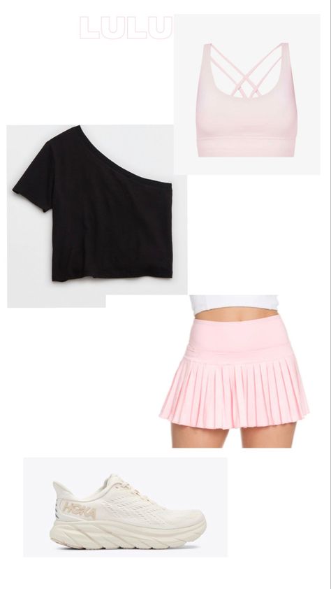 Preppy Outfits With Skirts, Skirt Outfits Preppy, Pink Athletic Skirt Outfit, Preppy Tennis Skirt Outfit, Goldhinge Skirt Outfit Ideas, Gold Hinge Skirt Outfit, Basic Preppy Outfits, Lululemon Skirt Outfit, Preppy Skirt Outfits