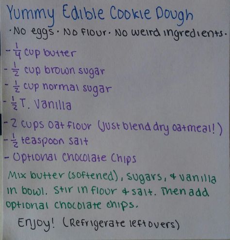 Delicious Edible Cookie Dough!!No weird/expensive ingredients, no four, no eggs!!! Cookie Dough No Eggs, Easy No Bake Cookies, Edible Cookie Dough Recipe, No Bake Cookie Dough, Easy Dessert Recipes Quick, No Egg Cookies, No Flour Cookies, Cookie Dough Recipes, Edible Cookies