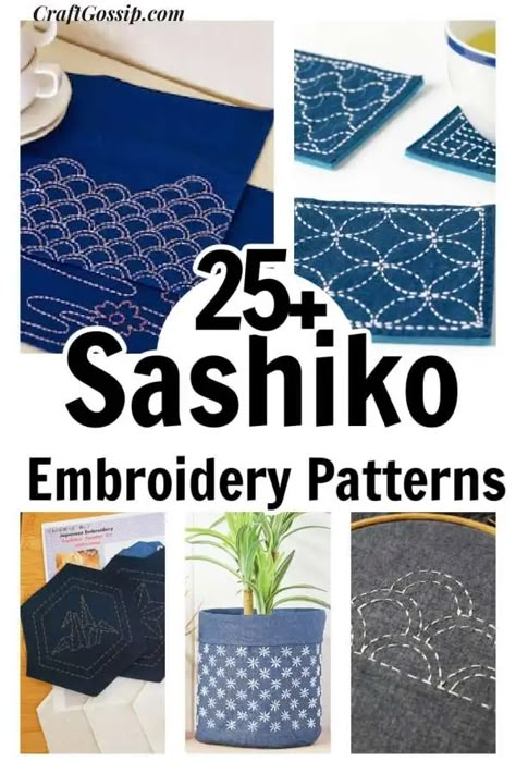 25 Sashiko Embroidery Patterns To Try – Needle Work Shashiko Embroidery Denim, Sashiko Embroidery Patterns, Boro Embroidery, Japanese Embroidery Patterns, Sashiko Projects, Sashiko Tutorial, Japanese Traditional Art, Embroidery Sashiko, Vintage Embroidery Patterns