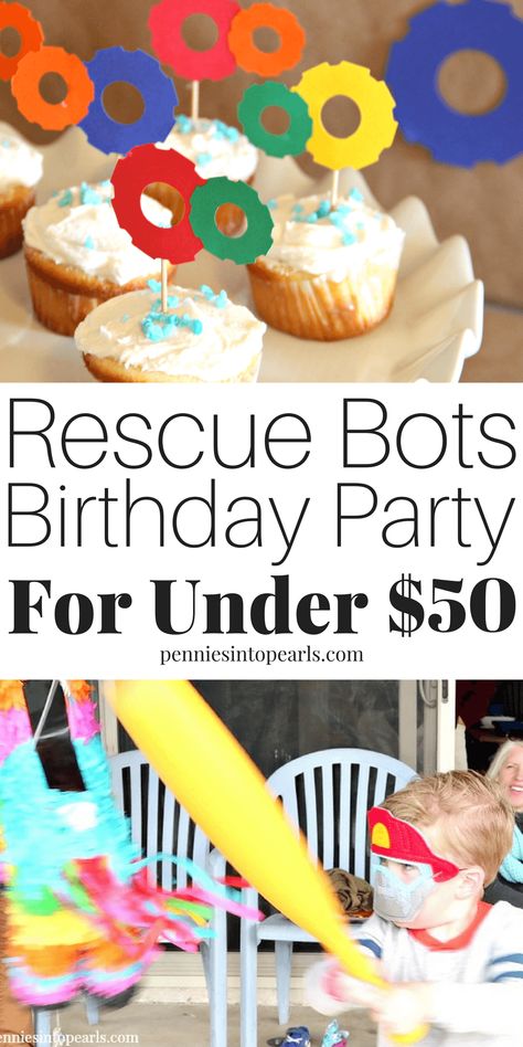 Transformers Birthday Party Games, Transformers Birthday Decorations Diy, Cheap Party Ideas, Joshua Birthday, Rescue Bots Birthday Party, Rescue Bots Party, Party Budget, Rescue Bots Birthday, Cheap Birthday Party