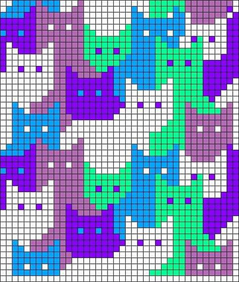 Catghan Pattern, Graph Knitting Patterns, Pixel Knitting Pattern, Pixelated Crochet, Graph Patterns For Crochet, Alpha Patterns Cat, Cat Graphgan, Tapestry Crochet Patterns Free, C2c Chart