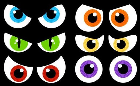 HALLOWEEN EYES CLIP ART PRINTABLE Eyes Clip Art, Easter Templates Printables, Eyes Clipart, Scary Eyes, Halloween Crafts Preschool, Creepy Eyes, Spooky Eyes, Halloween Templates, Embroidery Lessons