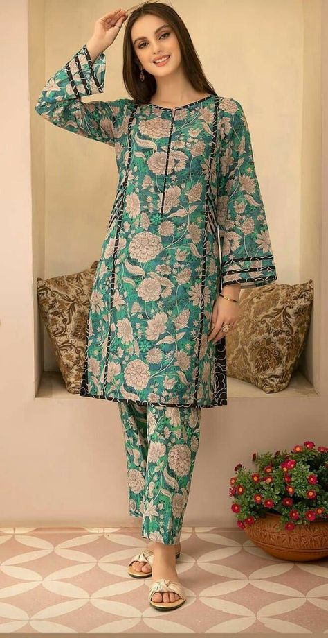 Dress design Lawn Casual Dress Design, Coords Set Design, Simple Lawn Kurta Design, All Over Dress Designs Pakistani Lawn, Pakistani Dresses Casual Simple Stylish Lawn, Summer Dress Designs Pakistani Lawn, Coord Sets For Women Pakistani, Pakistani Designs Suits, Printed Cotton Suit Designs Pakistani