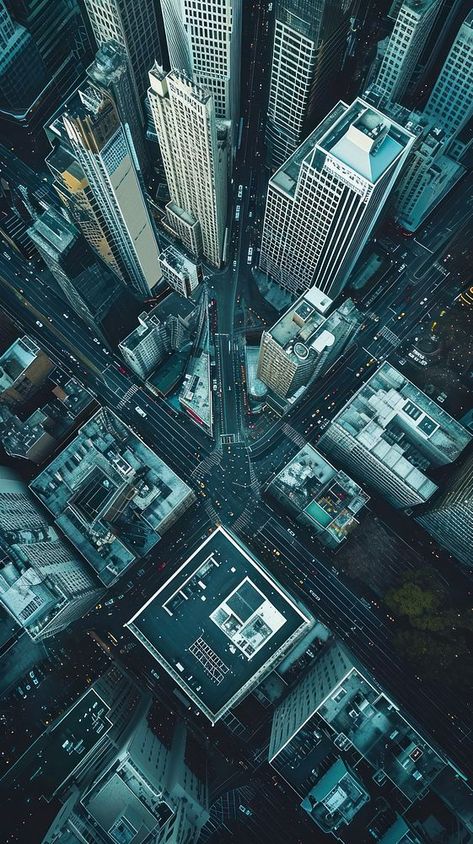 Aerial top down view of Business town architecture cityscape landscape. | premium image by rawpixel.com / Chalr Aerial Perspective Photography, Cityscape From Above, Top Down View Perspective, Building Top View, Building From Above, Top View Reference, City Top View, Top Of Building, Birds Eye View City