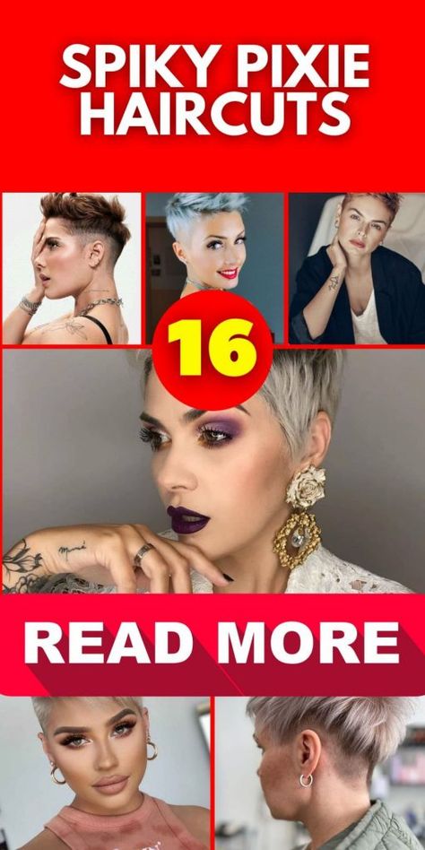 Spiky Pixie Haircuts 16 Ideas: Embrace the Edgy Elegance Pixie Hairstyles For Round Faces, Spiky Pixie Haircut, Pixie Long Bangs, Punk Pixie Cut, Short Emo Haircuts, Funky Short Haircuts, Funky Pixie Cut, Short Asymmetrical Hairstyles, Super Short Pixie Cuts