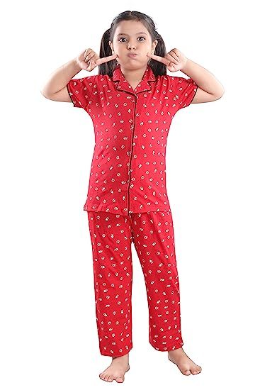 Girls Cotton Printed Night Suit Night Dress Night Suit Cotton, Girls Night Dress, Cotton Nightwear, Night Suit, Sleep And Loungewear, Girls Night, Night Dress, Nightwear, Pajama Set