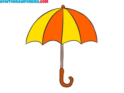 Umbrella Drawing, Kids Umbrellas, Umbrella Girl, Japanese Umbrella, Paper Quilling Jewelry, Drawing Tutorials For Kids, Coloring Supplies, Still Life Drawing, Drawing Tutorial Easy